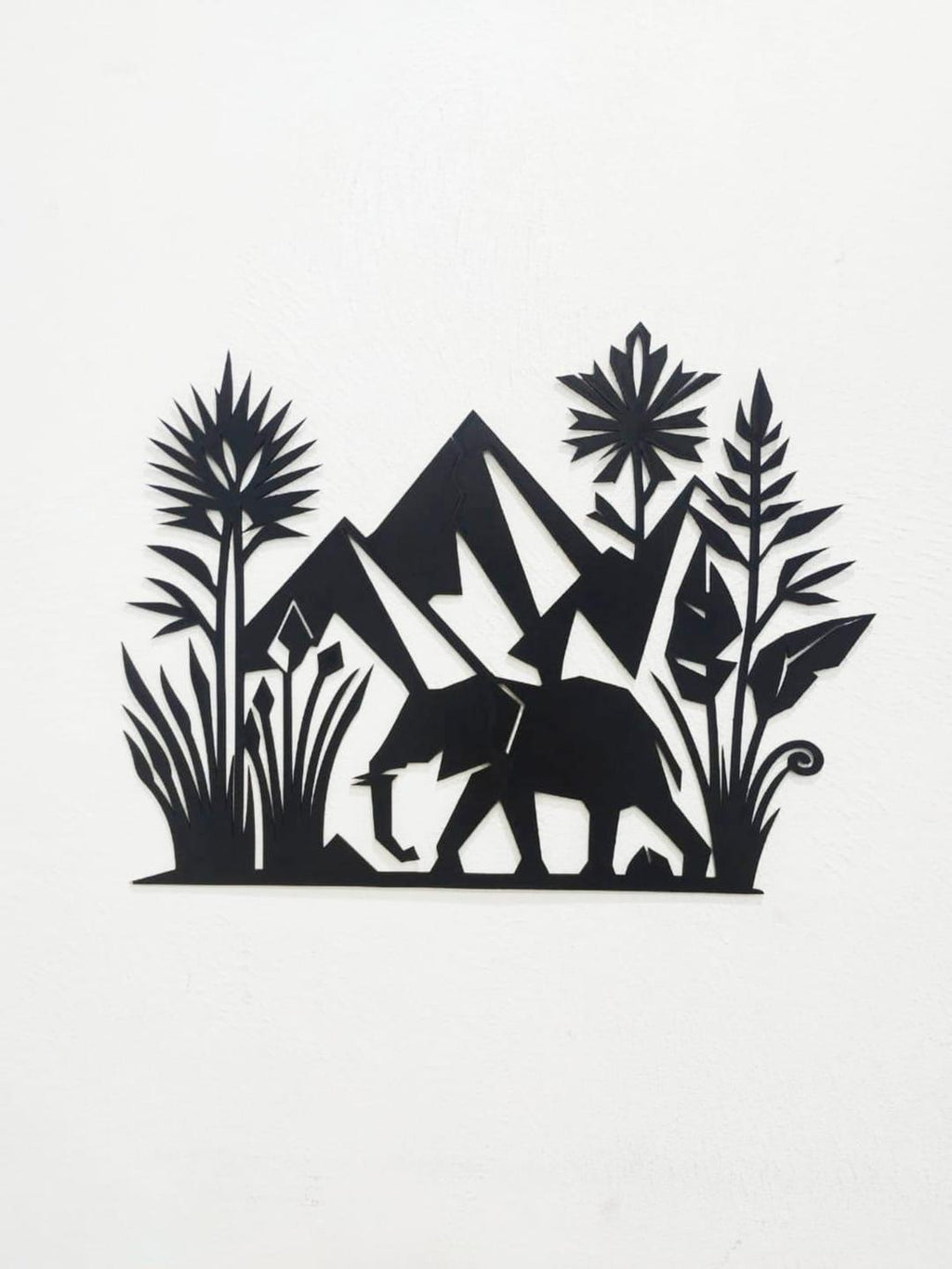 Black Laser Cut Forest Wall Art Decor 12x16.5" MDF