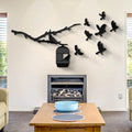 Black 3D Birds Flying From Cage Wall Art MDF