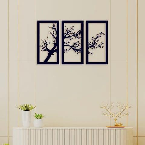Modern Laser Cut Tree Wall Art Set of 3