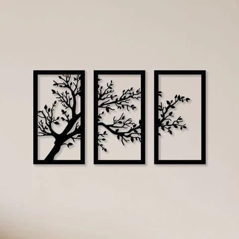 Modern Laser Cut Tree Wall Art Set of 3