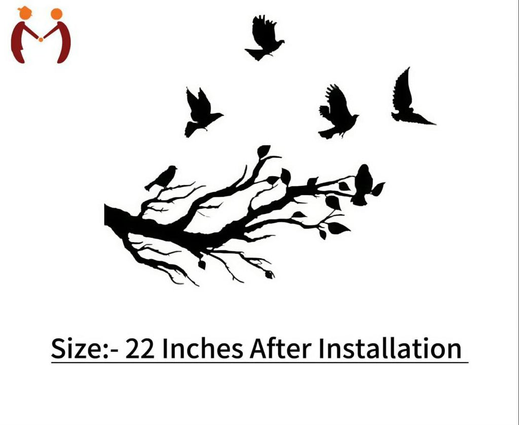 3D Flying Birds Wall Art Wooden Black Modern Decor