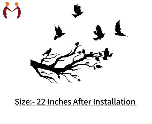 3D Flying Birds Wall Art Wooden Black Modern Decor