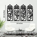 4 Qul Calligraphy Wall Art Set 4 Pcs Black MDF Islamic Decor