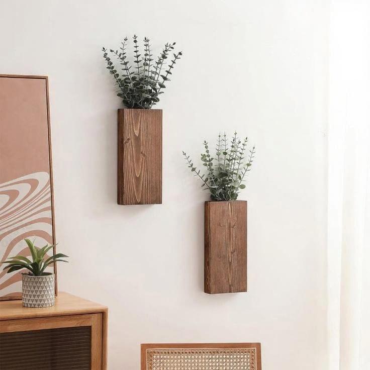 Modern Abstract Wall Art MDF Brown 10x4.8"