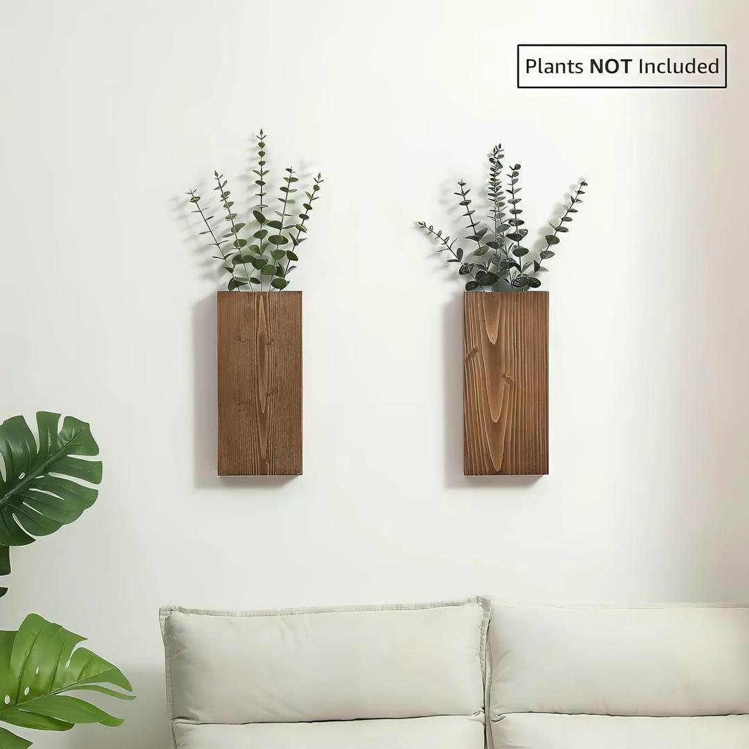 Modern Abstract Wall Art MDF Brown 10x4.8"