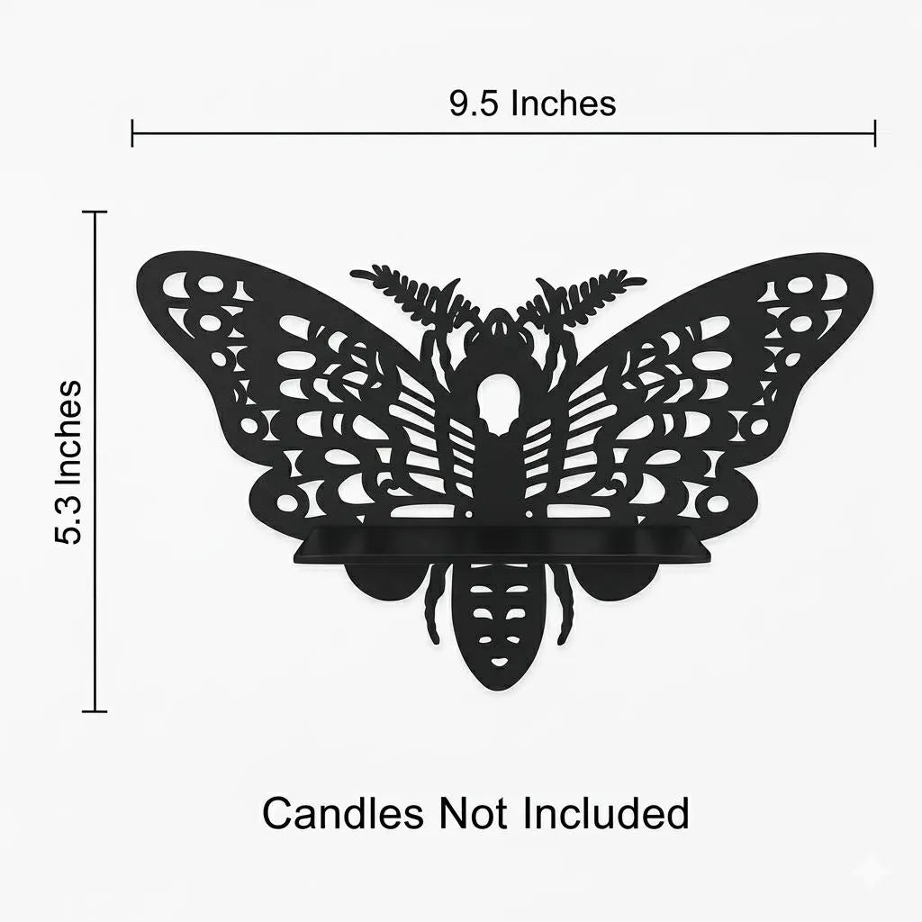 Butterfly Wall Shelf (Set of 3) Black Wooden Decor