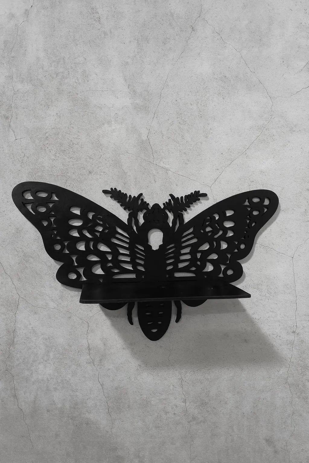 Butterfly Wall Shelf (Set of 3) Black Wooden Decor