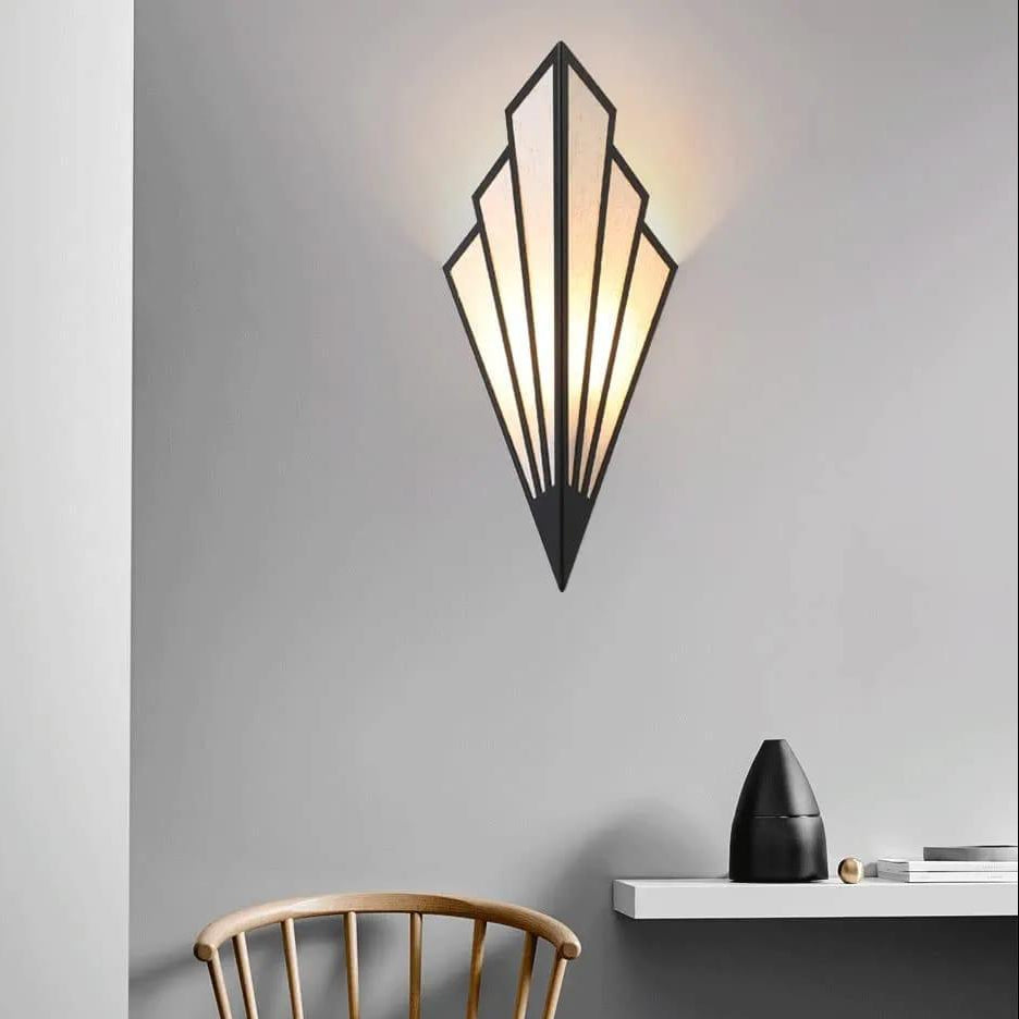Modern Wall Lamp Black Golden MDF 15.5"