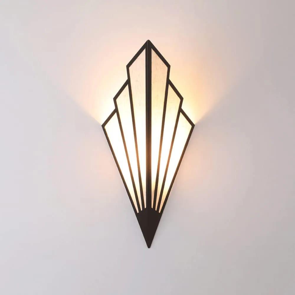 Modern Wall Lamp Black Golden MDF 15.5"