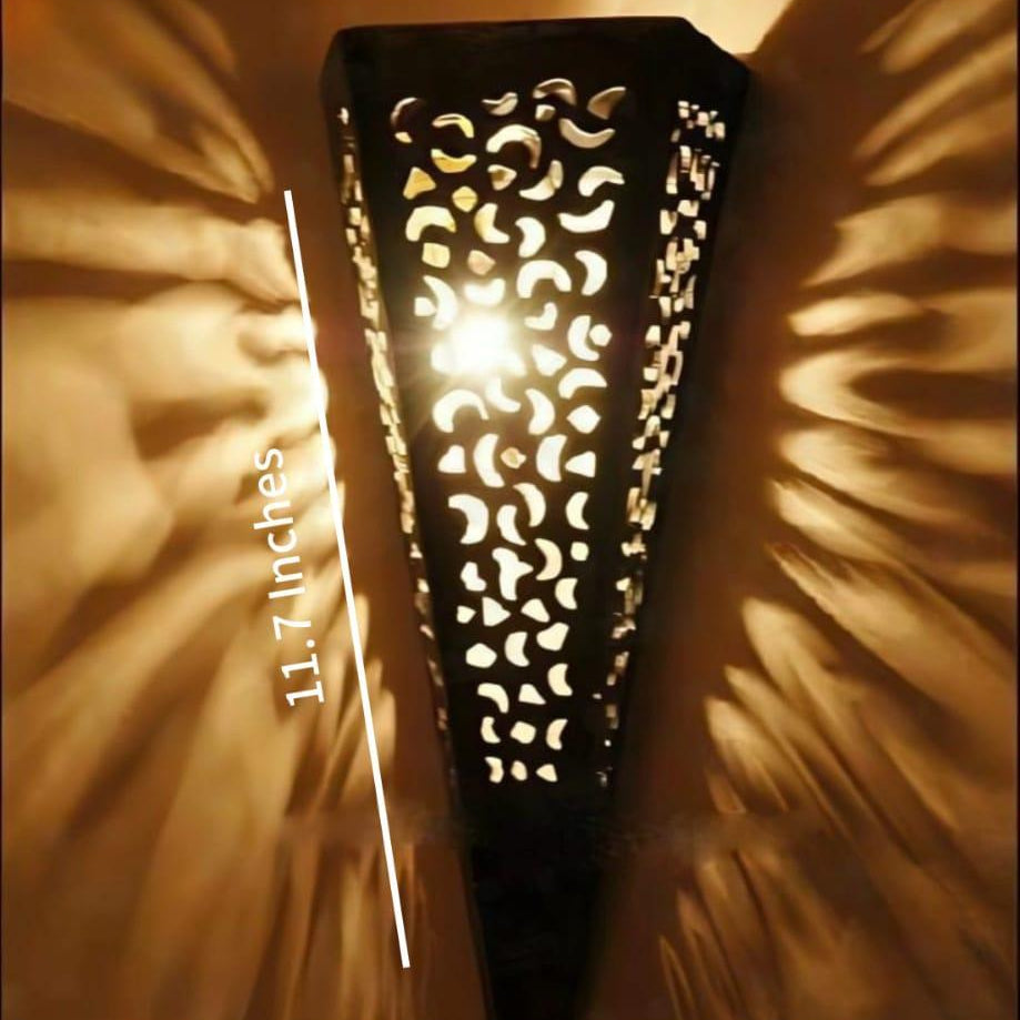 Rechargeable Wall Lamp with Golden Glow, 8 Inches, MDF Crafted