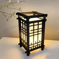 Japanese Shoji Table Lamp Warm Golden Glow 10x5x2"
