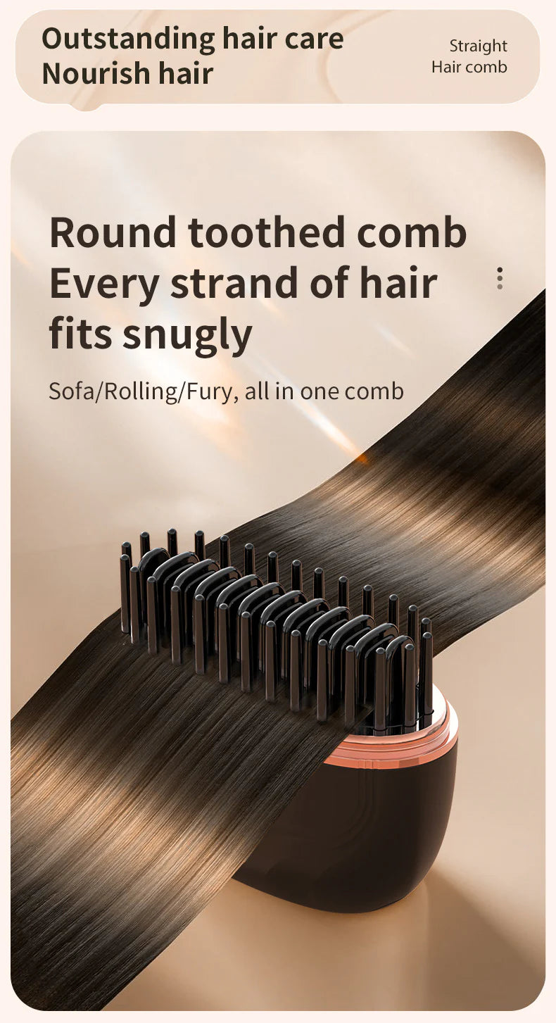 Mini Hair Straightening Comb Wireless Charging Portable Multifunctional Hair Care Styling Comb (Random Color)